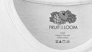 Fruit of the Loom heat transfer label