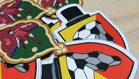 Close-up of innovative graphic embellishment patches